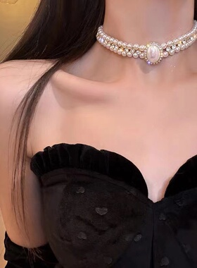 轻奢小众高级感双层珍珠项链女