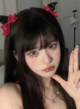 万圣节黑色小恶魔蝙蝠翅膀发夹