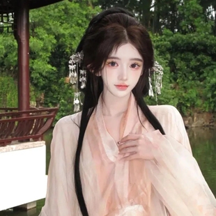 汉服战国袍镂空蝴蝶仿苗银发簪女古风步摇流苏发钗百搭头饰发饰