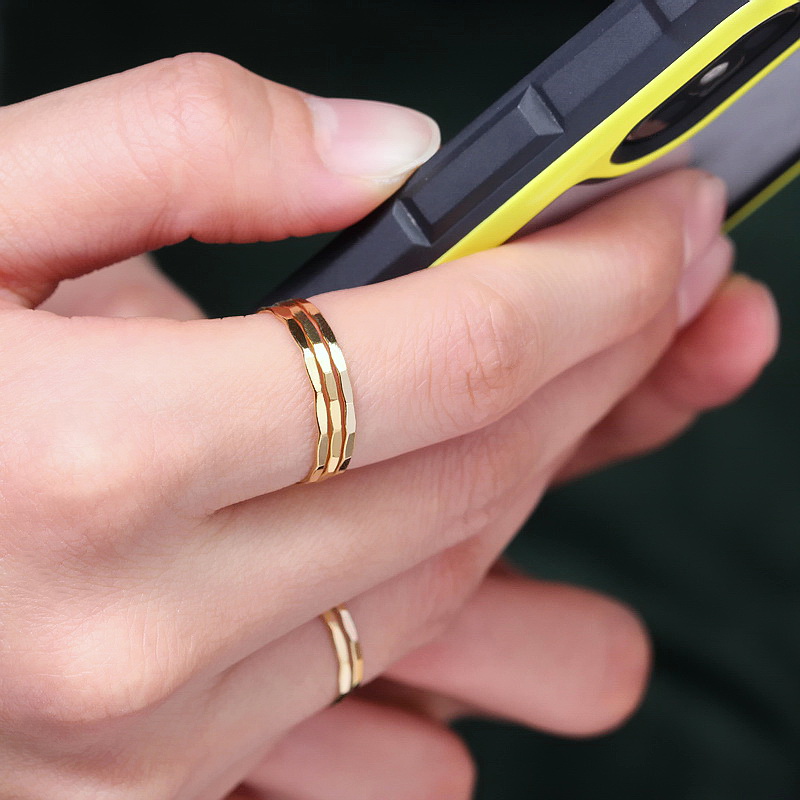 Kong Ji 14K Cover with gold leaf Slim Diamond Smooth Ring Ring Joint ring Pinky Forefinger thumbin the Accessories/Fashion Jewelry, Ring/Ring  category - from Buy2taobao.com to provide professional Taobao agent buy service