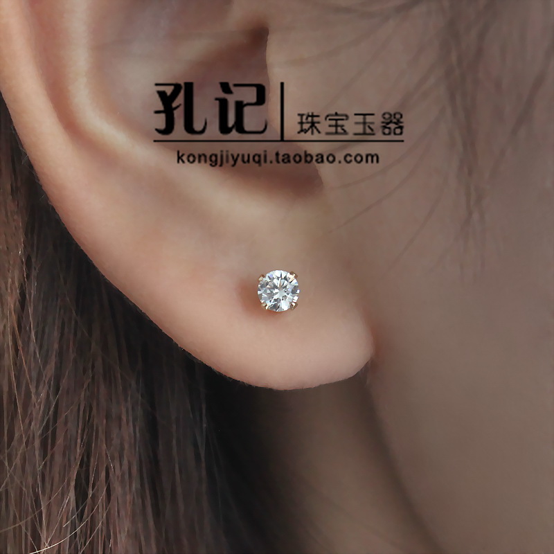 美国14K包金锆石耳钉耳饰耳环