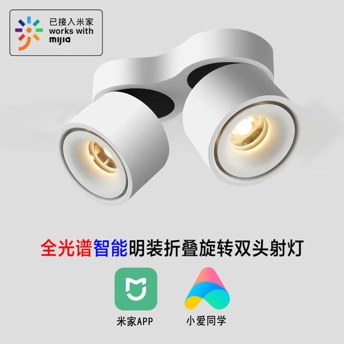 双头折叠旋转射灯智能调光变色