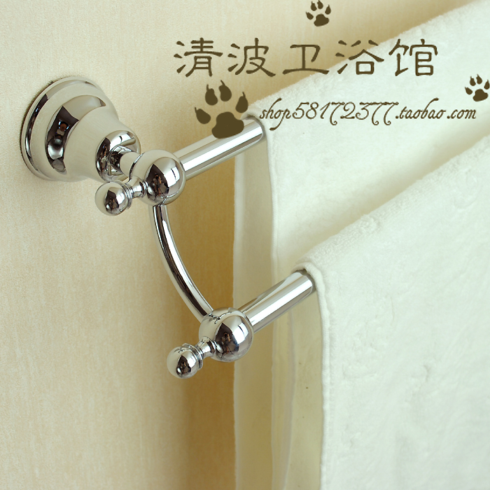 雪国铜双杆卫生间五金挂件毛巾架