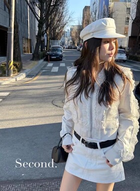 Second 高腰显瘦牛仔短裙女韩版防走光百搭a字半身裙