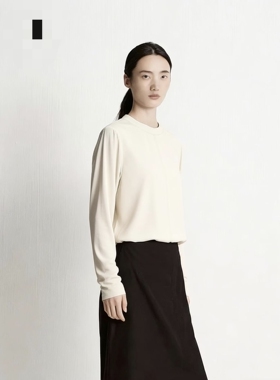 2色Mar家 26春季系列休闲宽松版女士简约大方长袖圆领衬衫