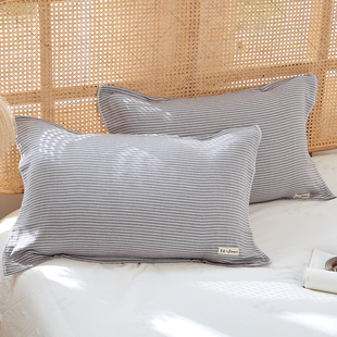 包邮 柔软全棉情侣亲肤枕头巾一对装 枕巾纯棉纱布加厚加大特价 日式