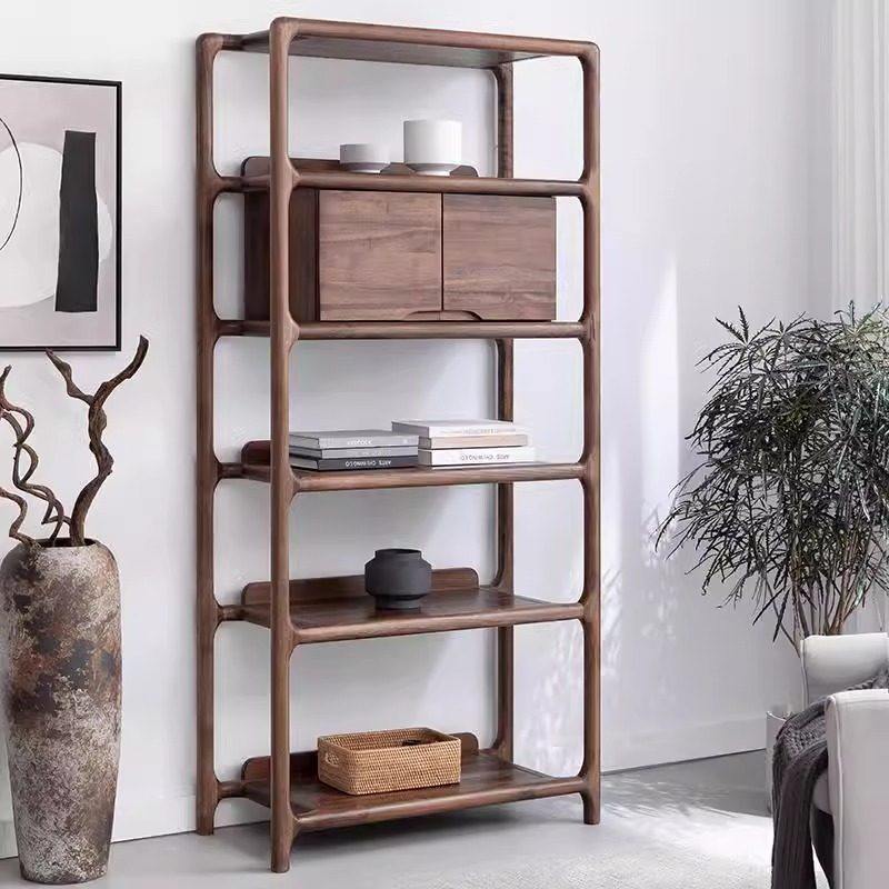 轻奢黑胡桃木可定制多层博古架