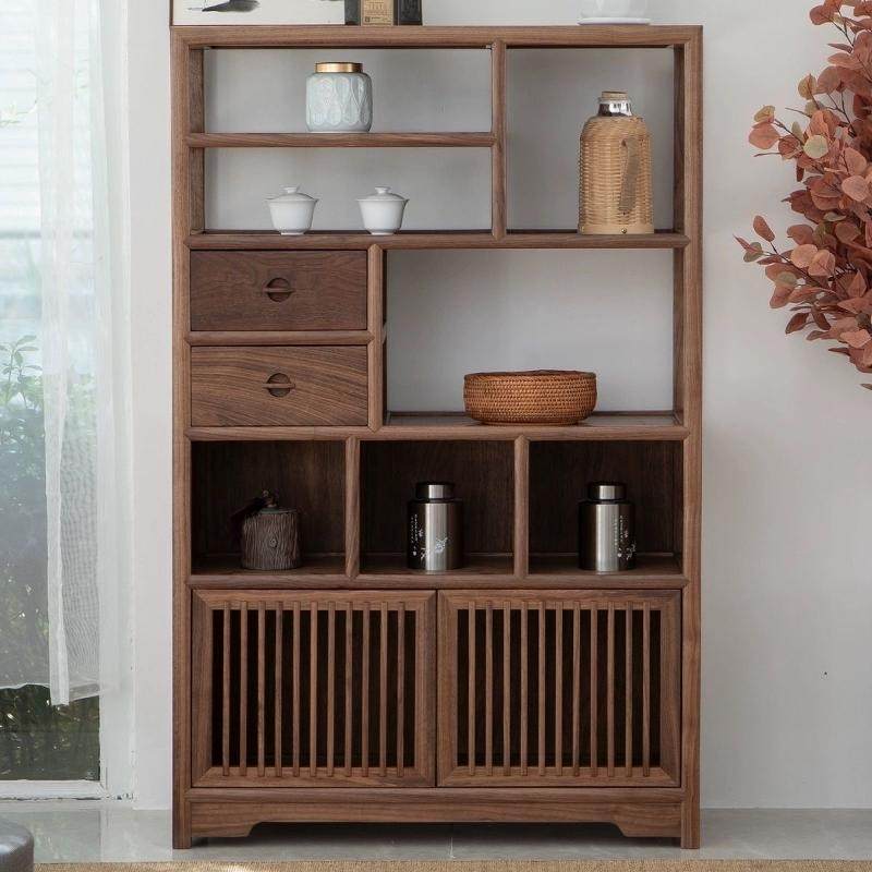 中式禅意黑胡桃茶室多宝阁博古架