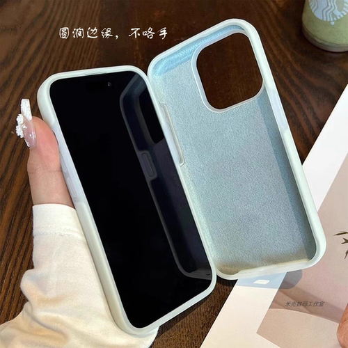 米壳奶蓝色新款Findx9适用OPPO Reno16手机壳X8防摔防滑Reno14PRO大孔全包15液态硅胶Findx7简约款13/12潮流