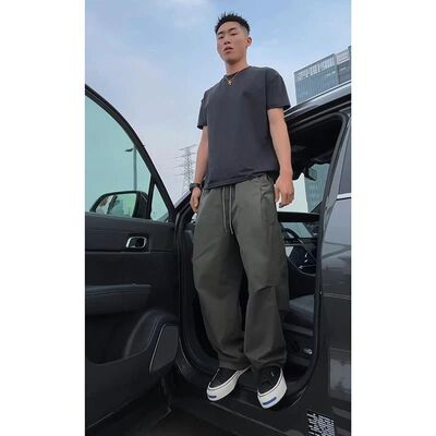 美式复古宽松休闲裤直筒阔腿裤男女夏季新款同款痞帅高街潮流长裤