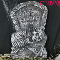 Halloween decorations: Foam tombstones, bars, haunted houses, terrifying venues, large skull tombstone ornaments, skeleton props thumbnail 3