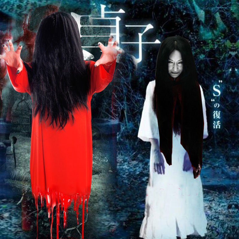 万圣节恐怖服装白色红色贞子服假其它