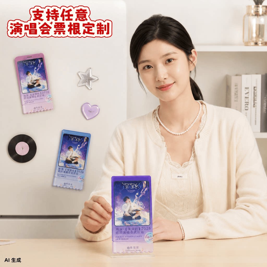 演唱会门票磁吸票根定制冰箱贴图片