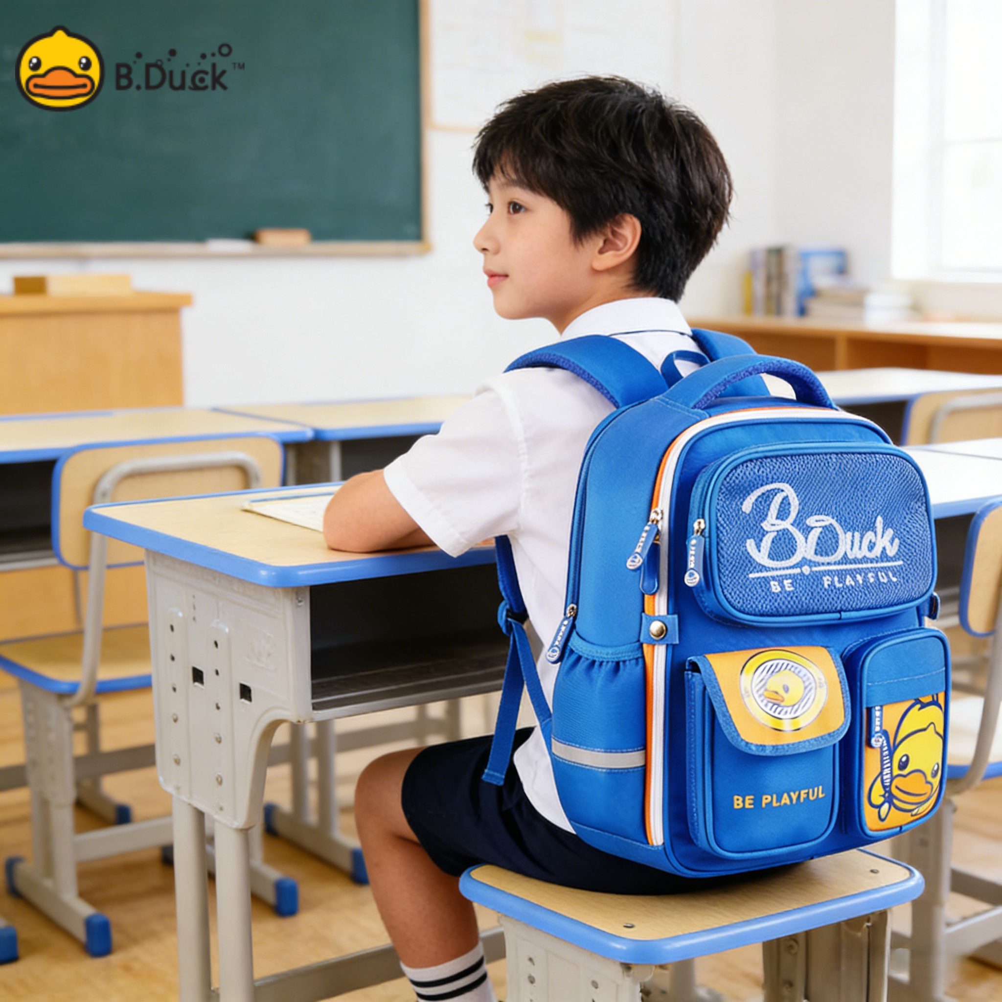 B.Duck小黄鸭儿童学生书包小学生可爱护脊减负轻盈男孩女孩背包