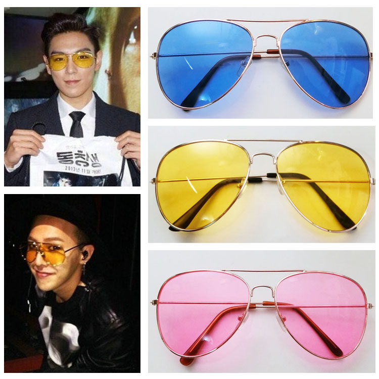 黄片夜视镜潮流时尚男女太阳眼镜透明彩色蛤蟆镜造型耍酷驾驶墨镜