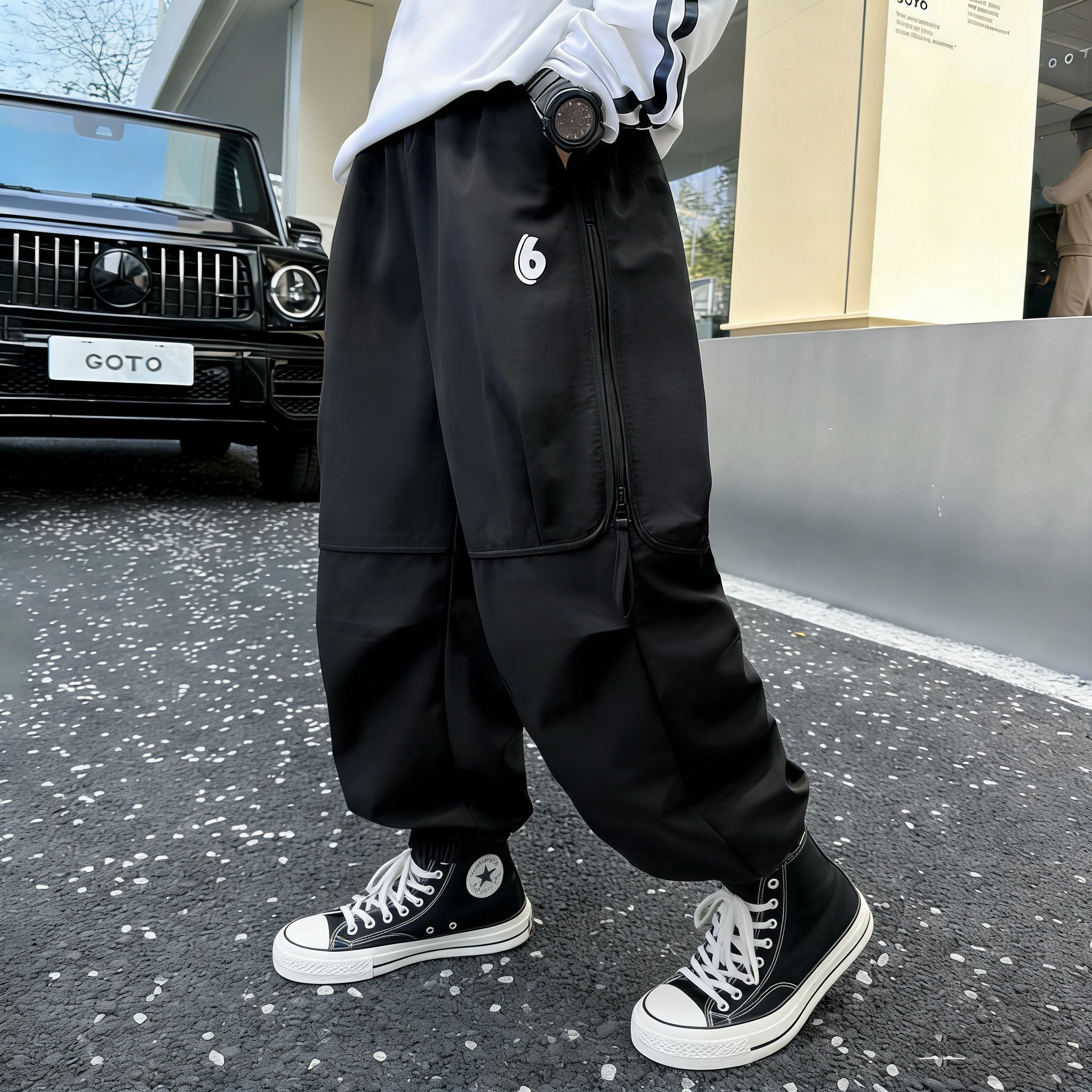 1001春款童装宽松中大童童装儿童多袋裤单层梭织棉布长裤休闲裤子