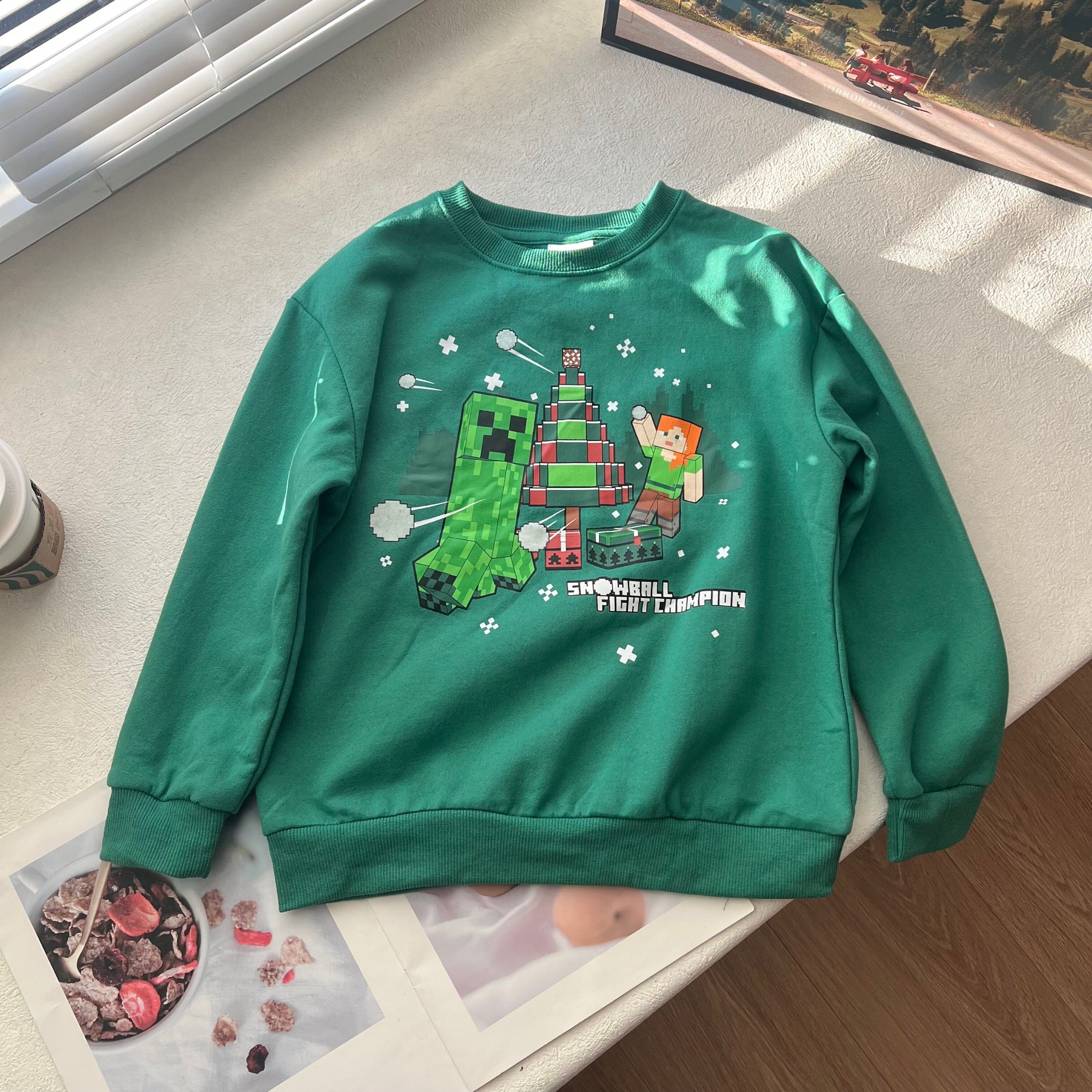 秋冬新款男童儿童中童卫衣世界动漫薄绒卫衣圣诞绒衫外套 110-150