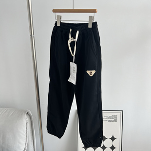 秋装新款 健康布男女童儿童宽松运动裤中大童裤子长裤卫裤140-175