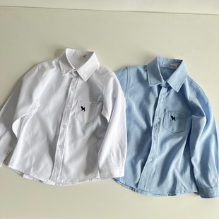 男童棉演出合唱牛津白衬衣儿童白衬衫大童男孩童装校服