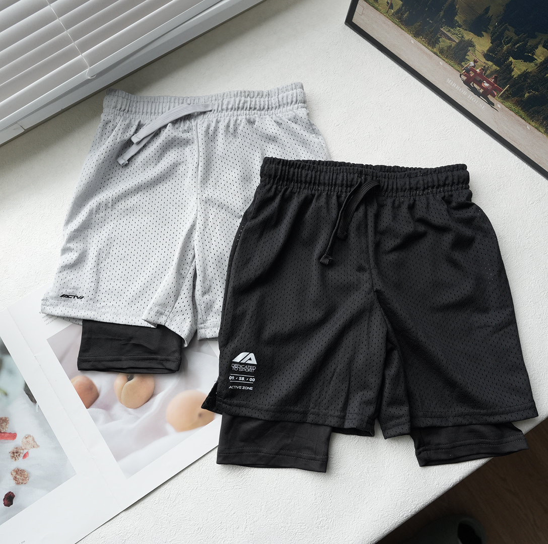 1B夏装新款男童装运动篮球儿童裤新款裤子跑步 户外薄速干短裤