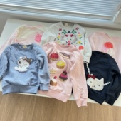 16B多巴胺色系 儿童卫衣立体花毛圈卫衣中大童绒衫 秋冬款 女童装