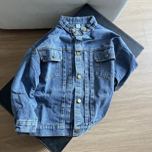 8B男孩女童牛仔外套秋装口袋牛仔夹克学生薄衬衣上衣120-170