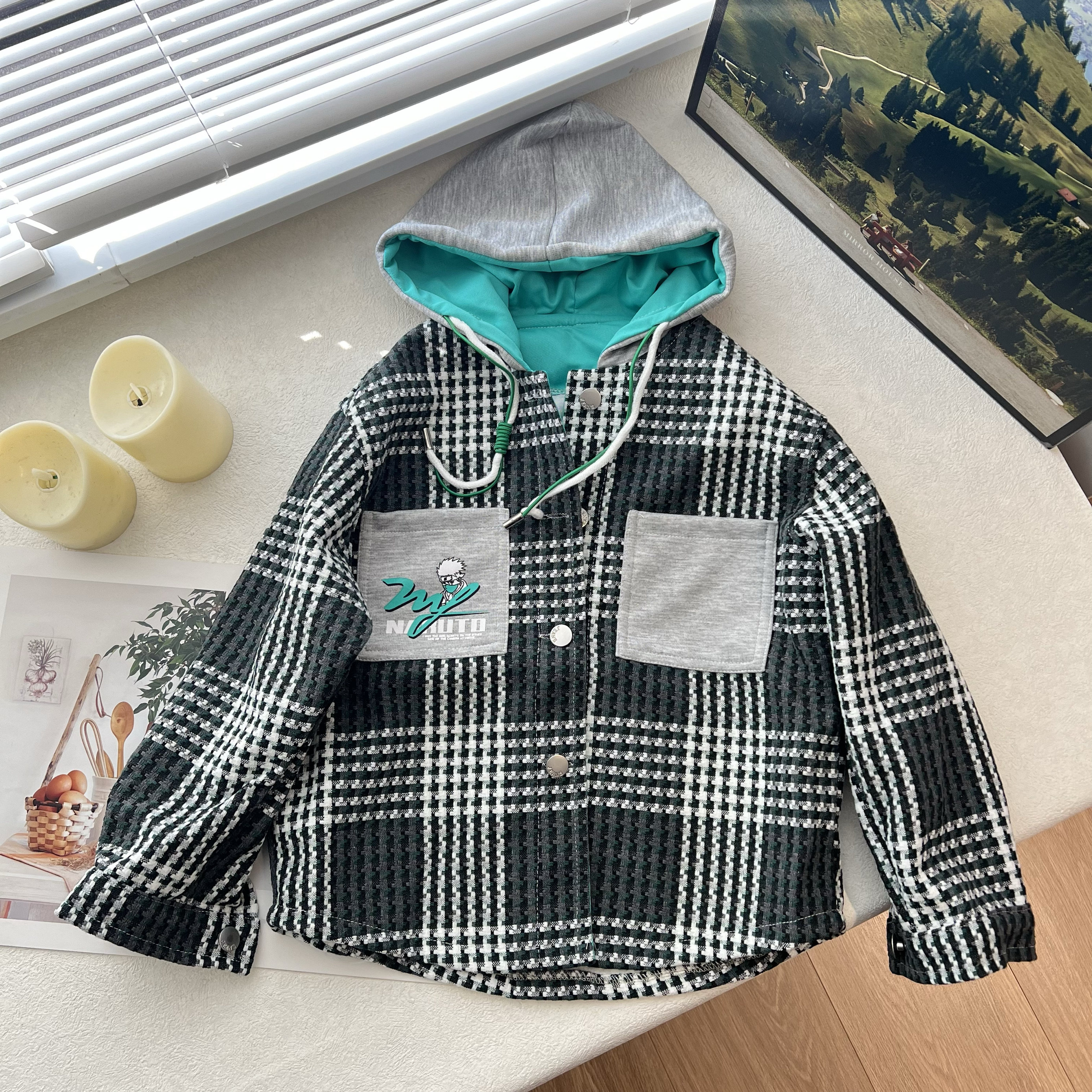 30A新款男中大童秋外套 儿童装帅洋气夹克秋款上衣服130-150