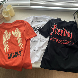 D21儿童男童男孩中大童青少年欧美圆领酷酷上衣T恤短袖 120-170