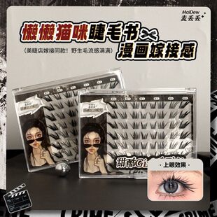 麦丢丢懒懒猫咪睫毛书大容量野生嫁接感漫画辣妹狐系假睫毛分段式