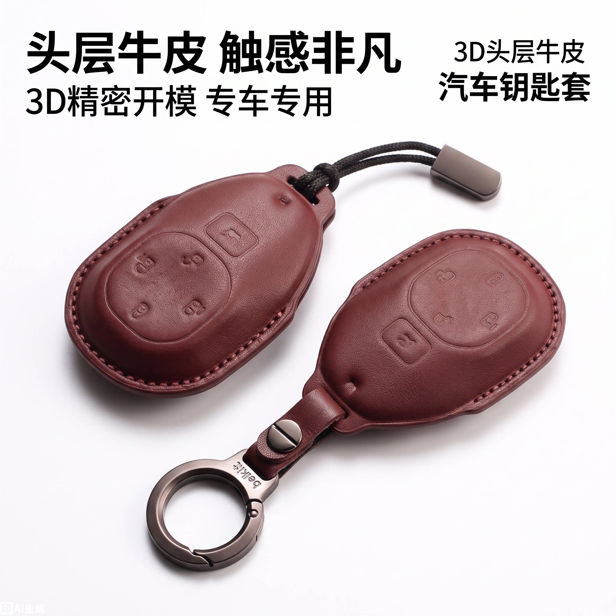 传祺E8专用真皮钥匙套金属扣