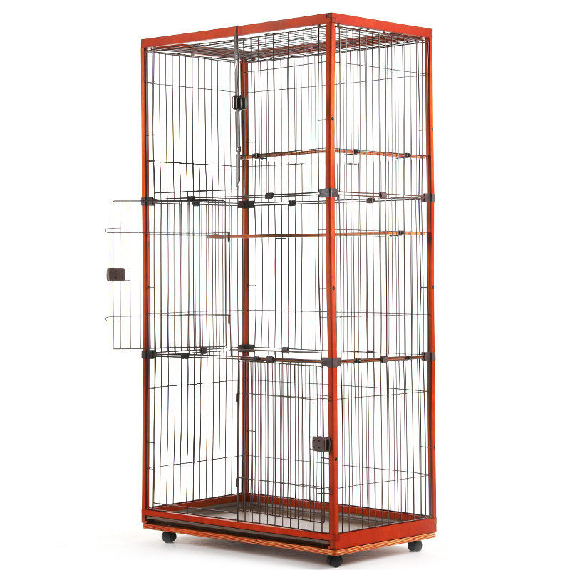 大猫笼实木室内豪华猫别墅出口日本猫笼子木质二三层家用猫舍