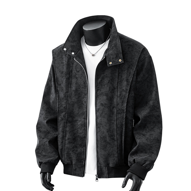 得物品质休闲皮夹克飞行服皮衣男防外套2581特P66,男装夹克,电商A010
