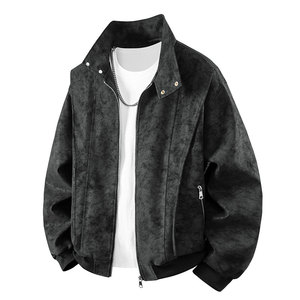 得物品质休闲皮夹克飞行服皮衣男防外套2581特P66图片