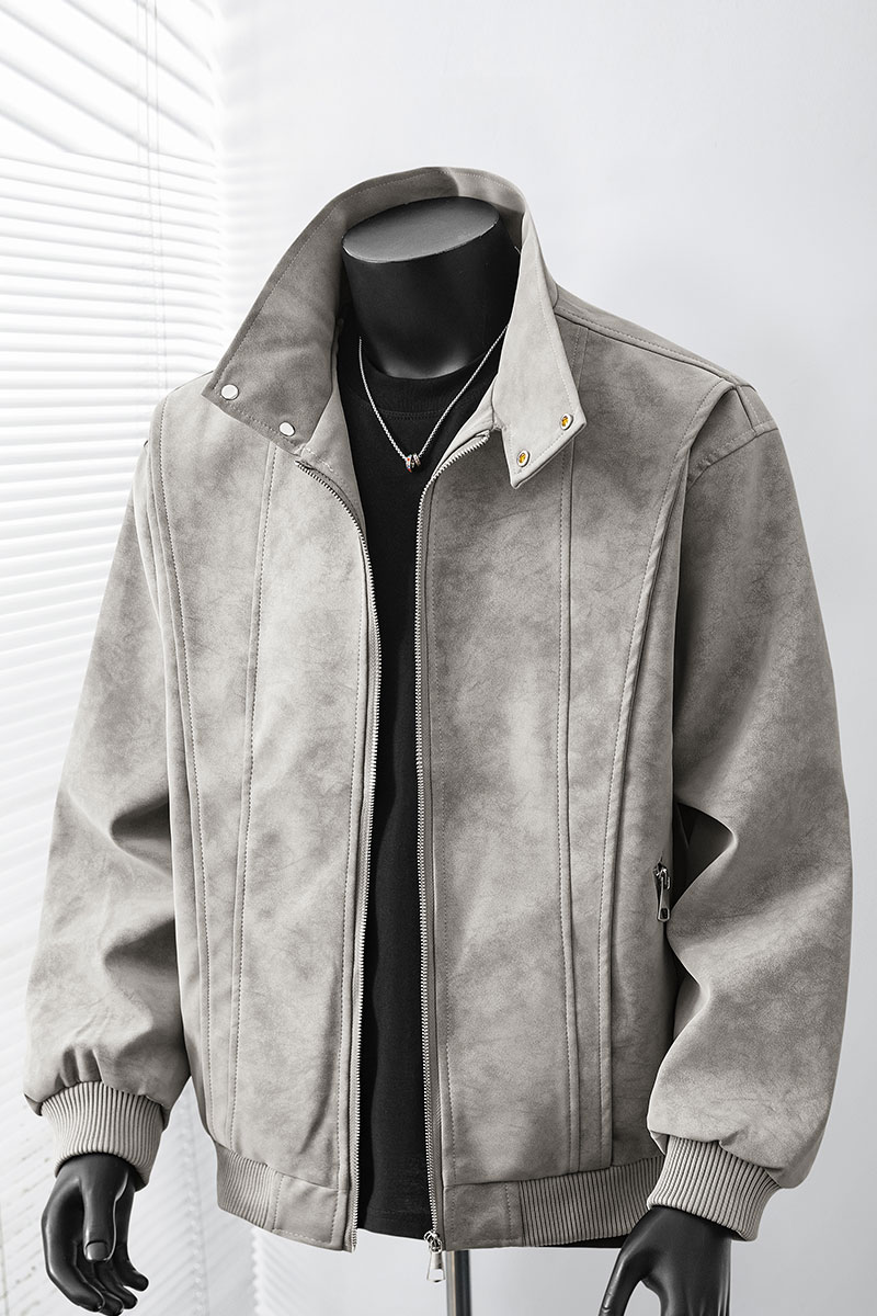 得物品质休闲皮夹克飞行服皮衣男防外套2581特P66,男装夹克,电商A010