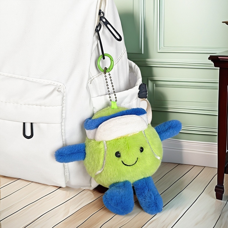 小红书同款可爱网球羽毛球毛绒挂件玩偶包包小挂件挂饰背包公仔