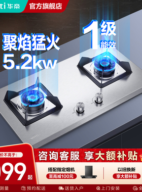 [以旧换新补贴]华帝i10065A燃气灶不锈钢煤气灶双灶家用天然气灶