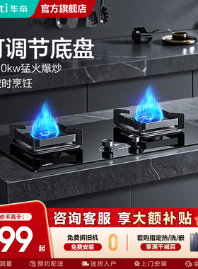 华帝燃气灶i10081B煤气灶双灶家用天然气嵌入式定时灶具官方旗舰