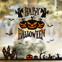 Halloween non-adhesive electrostatic stickers, shop window stickers, pumpkin, skull, blood hand, bar, party and gathering decorations thumbnail 3