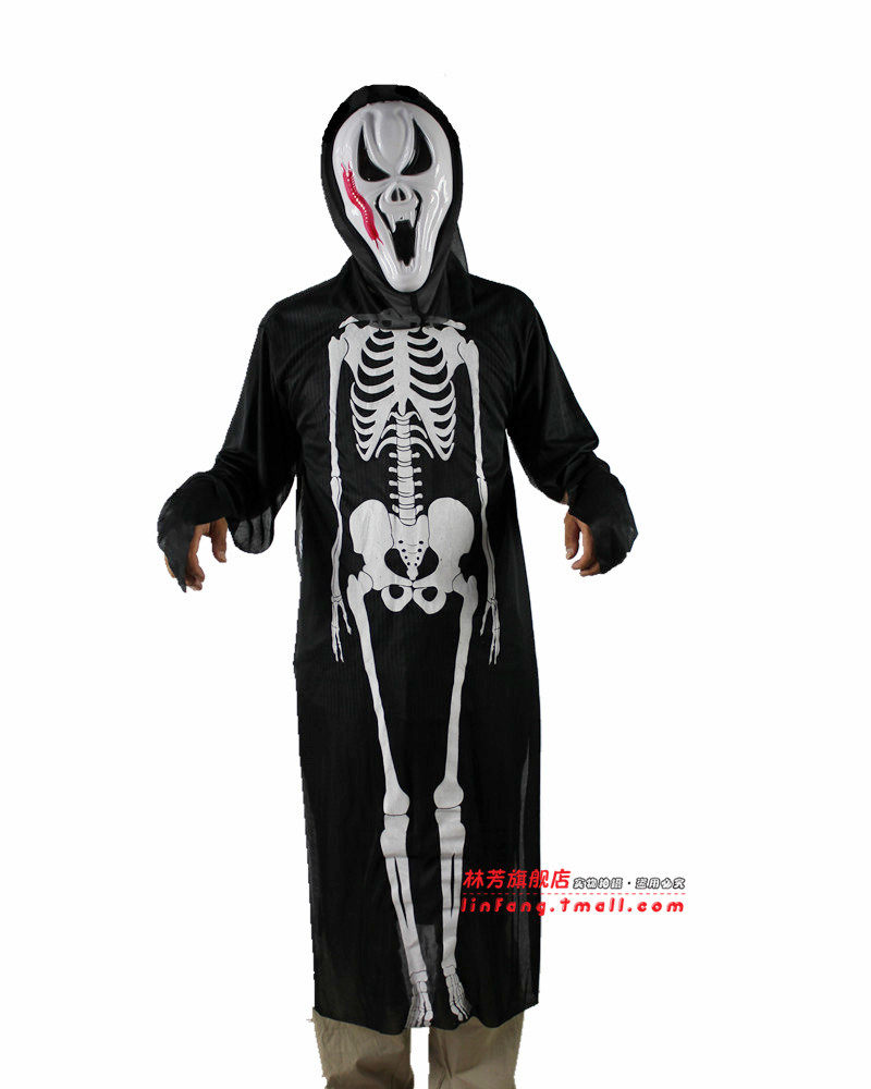林芳 260g化妆舞会服饰万圣节服装衣服道具 排骨鬼衣服 魔鬼 服装