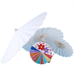 1彩绘伞绘画伞纯白伞白纸伞未刷桐油 DIY手绘工艺伞涂鸦空白伞