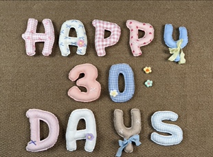 成品定制英文生日字母布艺装饰男女宝宝周岁满月百日宴婚礼布置