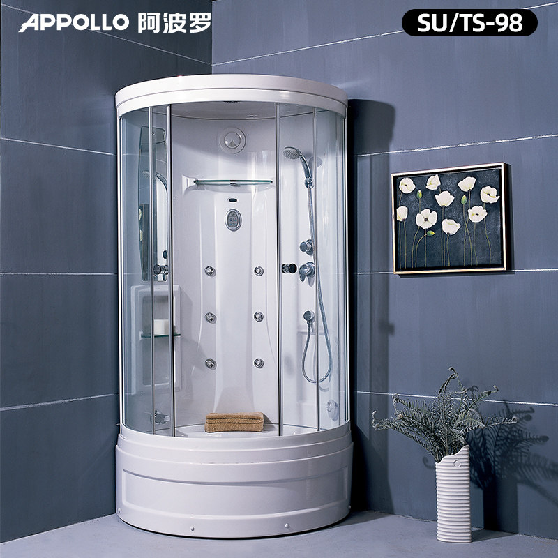 appollo阿波罗淋浴房卫浴式干湿分离弧扇形家用蒸汽浴缸房su-98
