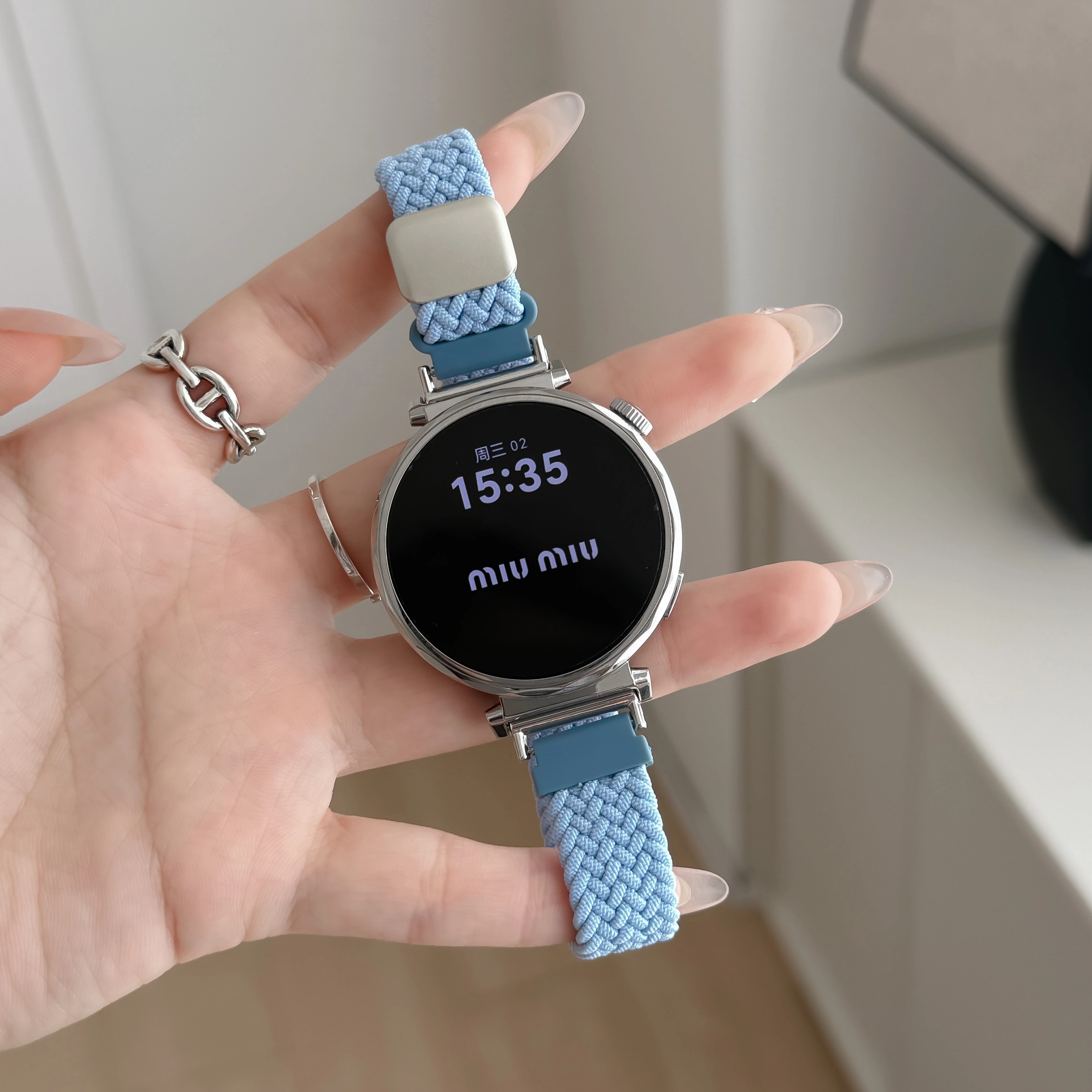 磁吸扣watchgt5透气春夏弹力编织