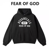 ESSENTIALS美式 1977潮牌FOG宽松情侣加绒加厚连帽衫 卫衣外套男女