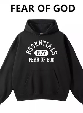 ESSENTIALS美式1977潮牌FOG宽松情侣加绒加厚连帽衫卫衣外套男女