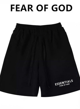 ESSENTIALS复线小标字母短裤五分裤男FOG潮牌高街情侣休闲直筒裤