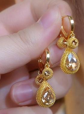 2025年新款金色榴莲吊坠耳环小众设计百搭气质耳坠日韩流行耳饰女