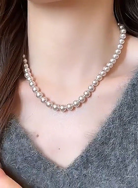 港式复古风珍珠锁骨链气质流行女