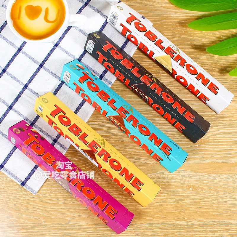 5条包邮瑞士进口零食TOBLERONE三角巴旦木蜂蜜葡萄干牛奶黑巧克力