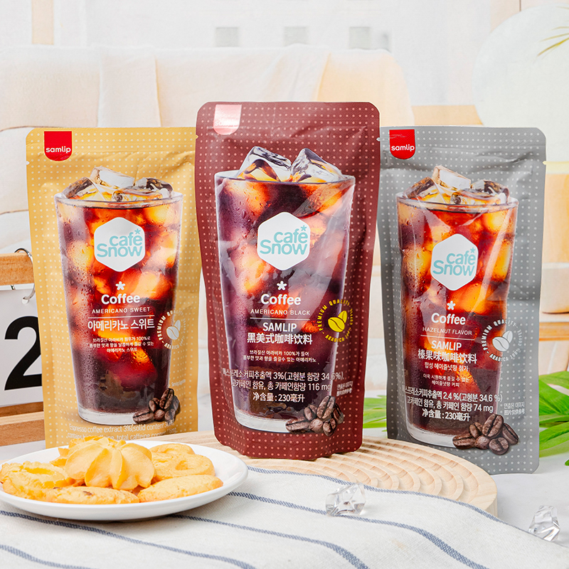 2包邮韩国进口samlip三立咖啡榛果味美式黑咖啡袋装桃葡萄荔枝味